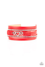 Load image into Gallery viewer, Rebel Valentine Red Leather Bracelet Paparazzi Accessories