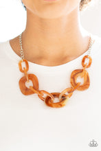 Load image into Gallery viewer, Courageously Chromatic Brown Acrylic Necklace Paparazzi Accessories