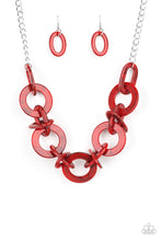 Load image into Gallery viewer, Chromatic Charm Red Acrylic Necklace Paparazzi Accessories