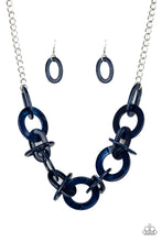 Load image into Gallery viewer, Chromatic Charm Blue Acrylic Necklace Paparazzi Accessories