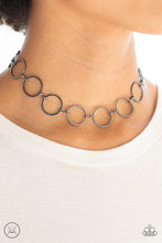Load image into Gallery viewer, Retro Metro Black Gunmetal Choker Necklace Paparazzi Accessories