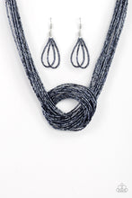 Load image into Gallery viewer, Knotted Knockout Blue Seed Bead Necklace Paparazzi Accessories