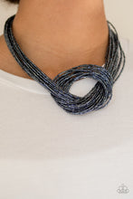 Load image into Gallery viewer, Knotted Knockout Blue Seed Bead Necklace Paparazzi Accessories