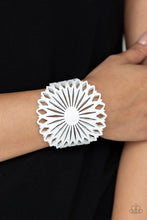 Load image into Gallery viewer, Wildflower Garden White Leather Bracelet Paparazzi Accessories