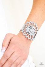 Load image into Gallery viewer, Wildly Wildflower Silver Leather Bracelet Paparazzi Accessories