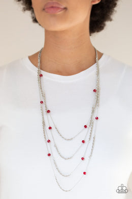 Open for Opulence Red Necklace Paparazzi Accessories