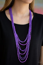 Load image into Gallery viewer, Totally Tonga Purple Seed Bead Necklace Paparazzi Accessories