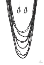 Load image into Gallery viewer, Totally Tonga Black Seed Bead Necklace Paparazzi Accessories