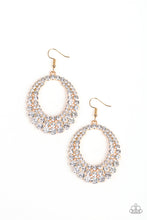 Load image into Gallery viewer, Universal Shimmer Gold Rhinestone Earring Paparazzi Accessories
