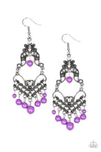 Load image into Gallery viewer, Colorfully Cabaret Purple Earring Paparazzi Accessories