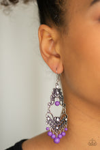Load image into Gallery viewer, Colorfully Cabaret Purple Earring Paparazzi Accessories