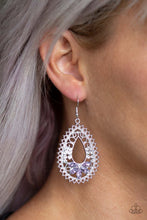 Load image into Gallery viewer, Instant Reflect Purple Rhinestone Earrings Paparazzi Accessories