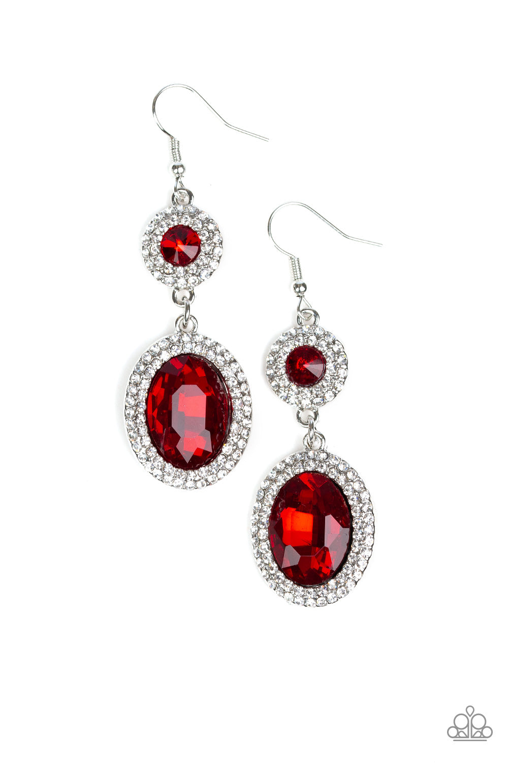 Let It BEDAZZLE Red Rhinestone Earring Paparazzi Accessories