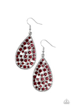 Load image into Gallery viewer, Call Me Ms. Universe Red Rhinestone Earring Paparazzi Accessories
