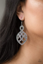 Load image into Gallery viewer, A Grand Statement - Silver Rhinestone Earrings Paparazzi Accessories