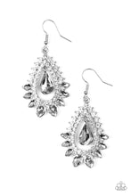 Load image into Gallery viewer, Boss Brilliance Silver Rhinestone Earrings Paparazzi Accessories