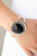 Load image into Gallery viewer, Nature's Bounty Black Stone Cuff Bracelet Paparazzi Accessories