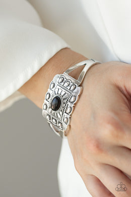 Big House On The Prairie Black Stone Hinge Bracelet Paparazzi Accessories