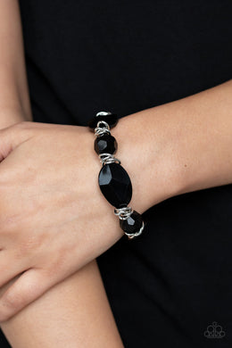 Savor The Flavor - Black Stretchy Bracelet Paparazzi Accessories