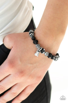 Right On The Romance Black Stretchy Bracelet Paparazzi Accessories