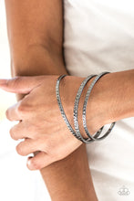 Load image into Gallery viewer, Casually Couture Black Gunmetal Bangle Bracelet Paparazzi Accessories