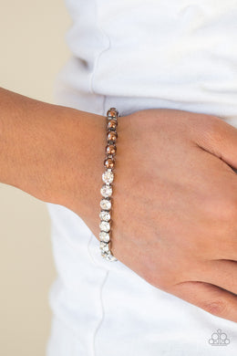Out Like a Socialite Brown Pearl Rhinestone Bracelet Paparazzi Accessories