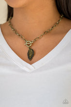 Load image into Gallery viewer, Pilot Quest Brass Toggle Necklace Paparazzi Accessories