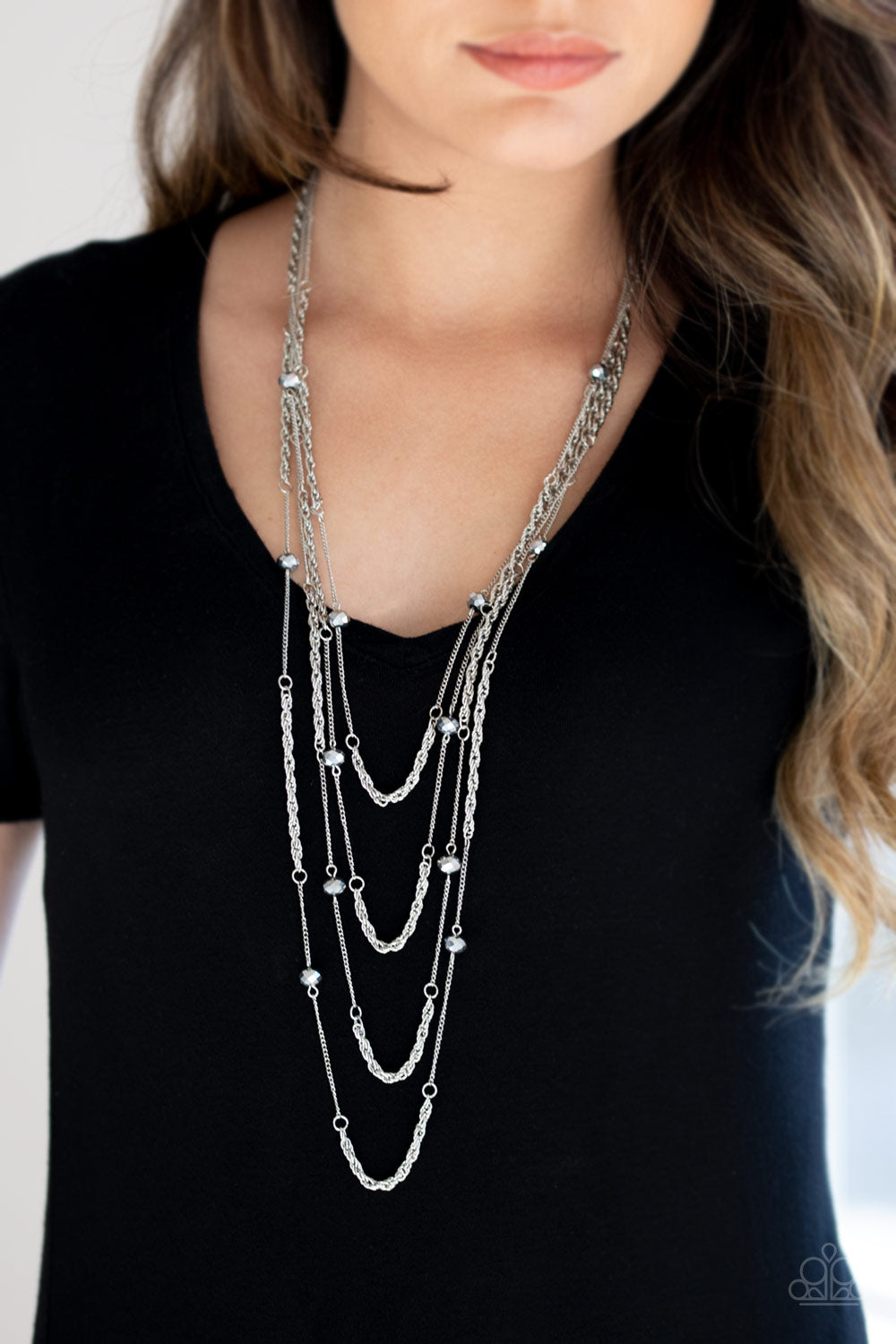 Open for Opulence Silver Necklace Paparazzi Accessories