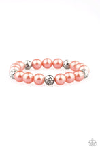 Load image into Gallery viewer, Rosy Radiance Orange Pearl Stretchy Bracelet Paparazzi Accessories