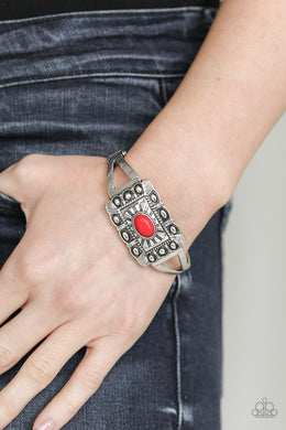 Big House On The Prairie Red Stone Hinge Bracelet Paparazzi Accessories