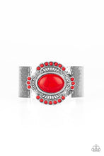 Load image into Gallery viewer, Canyon Crafted Red Stone Cuff Bracelet Paparazzi Accessories