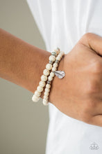 Load image into Gallery viewer, Desert Dove White Stone Bracelet Paparazzi Accessories