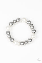 Load image into Gallery viewer, Upper Manhattan White Pearl Stretchy Bracelet Paparazzi Accessories
