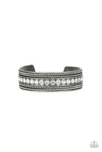 Load image into Gallery viewer, Empress Etiquette White Rhinestone Silver Cuff Bracelet Paparazzi Accessories