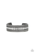 Load image into Gallery viewer, Empress Etiquette - White Rhinestone Cuff Bracelet Paparazzi Accessories