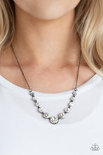 Load image into Gallery viewer, Leading Socialite - Black Gunmetal Rhinestone Necklace Paparazzi Accessories