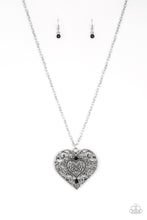 Load image into Gallery viewer, Classic Casanova Black Rhinestone Heart Necklace Paparazzi Accessories