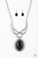 Load image into Gallery viewer, Divide and Ruler Black Silver Necklace Paparazzi Accessories