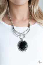 Load image into Gallery viewer, Divide and Ruler Black Silver Necklace Paparazzi Accessories