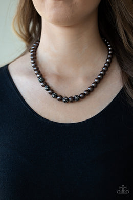 Posh Boss Black Pearl Necklace Paparazzi Accessories