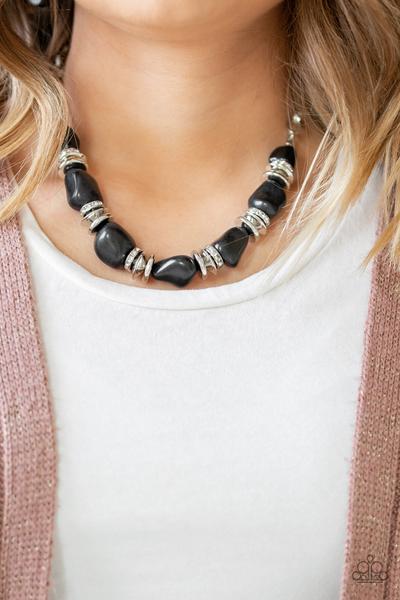 Stunningly Stone Age - Black Necklace Paparazzi Accessories