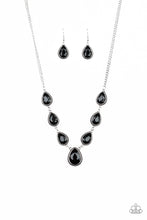 Load image into Gallery viewer, Socialite Social Black Rhinestone Necklace Paparazzi Accessories