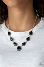 Load image into Gallery viewer, Socialite Social Black Rhinestone Necklace Paparazzi Accessories