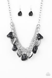 black,faith,Hearts,short necklace,silver,Change of Heart Black Necklace