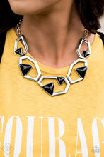 Load image into Gallery viewer, Geo-ing Geo-ing Gone! Black Necklace Paparazzi Accessories