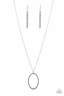 A Dazzling Distraction Black Gunmetal Necklace Paparazzi Accessories