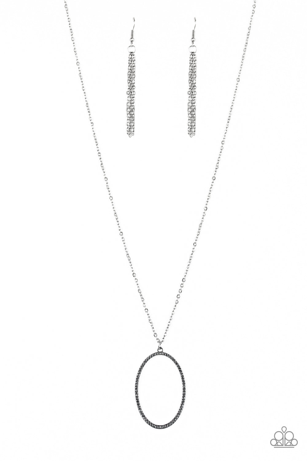 A Dazzling Distraction Black Gunmetal Necklace Paparazzi Accessories