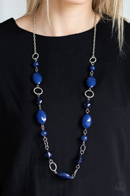 Shimmer Simmer Blue Necklace Paparazzi Accessories