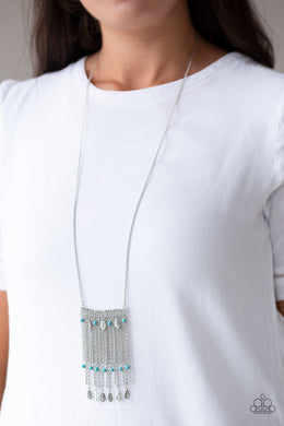 On The Fly Blue Necklace Paparazzi Accessories