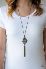 Load image into Gallery viewer, Totally Worth the TASSEL - Brass Necklace Paparazzi Accessories
